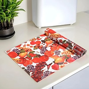kuber industries kitchen drawercabinet shelf matflower design with pvc materialadjustable size 5 mtr roll cream-ctktc040190 polyvinyl chloride