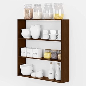 Kuber Industries Kitchen Wall ShelfWooden Handicraft Wall