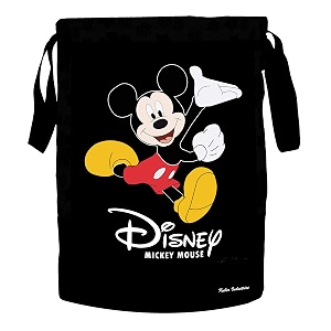 kuber industries disney print waterproof canvas laundry bagtoy storage laundry basket organizer with handles 45 l black 37 cm