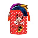 Kuber Industries Laundry Basket (45 LTR) Foldable Non-Woven Basket | Round Cloth Laundry Bag | Washing Storage Basket | Dot Disney Minnie | Red