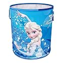Kuber Industries Laundry Basket (45 LTR) Foldable Non-Woven Basket | Round Cloth Laundry Bag | Washing Storage Basket | Disney Frozen | Blue