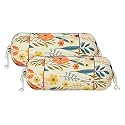 Kuber Industries Cotton Leaf Print Bolster Cover with Drawstring|Round Bedside Long Pillow Cover|Dewan Pillow Cover Set 16 X 32 |Bolster Cover Set of 2 (Cream)