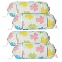 Kuber Industries Leaf Print Bolster Cover with Drawstring|Round Bedside Long Pillow Cover|Dewan Pillow Cover Set 16 x 32 |Bolster Cover Set of 4 (Multi)