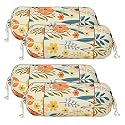 Kuber Industries Leaf Print Bolster Cover with Drawstring|Round Bedside Long Pillow Cover|Dewan Pillow Cover Set 16 x 32 |Bolster Cover Set of 4 (Cream)