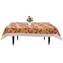 Kuber Industries Leaf Print Table Cloth 4 Seater|Waterproof Center Table Cover|Table Protector for Indoor &amp; Outdoor 60x40 (Gold)