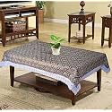 Kuber Industries Leaf Print Table Cloth 4 Seater|Waterproof Center Table Cover|Table Protector for Indoor &amp; Outdoor 60x40 (Black &amp; Brown)