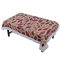 Kuber Industries Leaf Print Table Cloth 4 Seater|Waterproof Center Table Cover|Table Protector for Indoor &amp; Outdoor 60x40 (Brown &amp; Red)