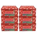 Kuber Industries Leaf Printed Saree Cover/Clothes Organiser For Wardrobe With Transparent Window, Pack of 4 (Orange)