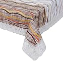 Kuber Industries Lining Design Print Table Cloth 4 Seater|Waterproof Center Table Cover|Table Protector for Indoor &amp; Outdoor 60x40 (Beige)