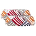 Kuber Industries Lining Print Bolster Cover with Drawstring|Round Bedside Long Pillow Cover|Dewan Pillow Cover Set 16 x 32 |Bolster Cover Set of 2 (Magenta &amp; Grey)