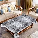 Kuber Industries Lining Print Table Cloth 4 Seater|Waterproof Center Table Cover|Table Protector for Indoor &amp; Outdoor 60x40 (Grey)