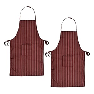 kuber industries navajo printed oil stain resistant cooking kitchen apron for men women with 1 front pocket- pack of 2 blue-50km0732