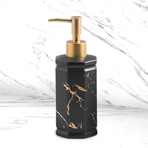 kuber industries liquid soap dispenser  handwash soap dispenser  soap dispenser for wash basin  shampoo dispenser bottle  bathroom dispenser bottle  350 ml  black