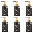 Kuber Industries Liquid Soap Dispenser | Handwash Soap Dispenser | Soap Dispenser for Wash Basin | Shampoo Dispenser Bottle | Bathroom Dispenser Bottle | 350 ml | Pack of 6 | Black