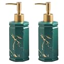 Kuber Industries Liquid Soap Dispenser | Handwash Soap Dispenser | Soap Dispenser for Wash Basin | Shampoo Dispenser Bottle | Bathroom Dispenser Bottle | Pack of 2 | 350 ml | Green