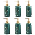 Kuber Industries Liquid Soap Dispenser | Handwash Soap Dispenser | Soap Dispenser for Wash Basin | Shampoo Dispenser Bottle | Bathroom Dispenser Bottle | Pack of 6 | 350 ml | Green