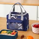 Kuber Industries Lunch Bag | Tiffin Storage Bag | Office Lunch Bag with Handle | Lunch Bag for Camping | Front Pocket Lunch Bag | Thermal Insulated Lunch Bag | RH215-NVY | Navy Blue