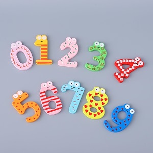 kuber industries magnet number stickers  magnetic wooden numbers  magnet numbers for learning-educational purpose  toy for kids  fridge magnet stickers  tzxy133  set of 10  multicolor
