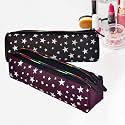 Kuber Industries Makeup Pouch | Rexine Cosmetic Pouch | Jewellery Utility Pouch | Toiletry Pouch for Girls | Travel Makeup Pouch for Girls | Storage Makeup Bag | Star Makeup Pouch | Pack of 2 | Multi