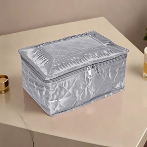 kuber industries makeup storage bag  vanity organizer  locker makeup kit  cosmetic organizer for travel  makeup kit for woman  12 detachable pouch  frill jewellery organizer  gray