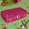 Kuber Industries Makeup Storage Bag | Vanity Organizer | Cosmetic Kit for Travel | 6 Pouch Pendant Organizer | Moti Jewellery | Large | Pink
