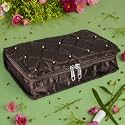 Kuber Industries Makeup Storage Bag | Vanity Pouch | Cosmetic Kit for Travel | 6 Pouch Organizer | Moti Jewellery Pendant | Large | Brown