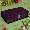 Kuber Industries Makeup Storage Bag | Vanity Organizer | Makeup Pouch | Pendant Organizer | Cosmetic Kit for Travel | 6 Pouch Organizer | Moti Jewellery Organizer | Large | Purple