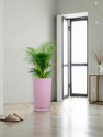 KUBER INDUSTRIES Marble Emerald Flower Pot for Home & Garden with Tray|18 Inch|Pink Plant Container Set