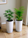 KUBER INDUSTRIES Marble Emerald Flower Pot for Home & Garden with Tray|18 Inch|Pack of 2|White Plant Container Set