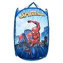 Kuber Industries Marvel Avengers Nylon Mesh Laundry Basket|Foldable Laundry Bag|Netted Lightweight Laundry Organizer|Reinforced Handle With Sturdy Base "30"LTR (Blue)