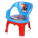 Kuber Industries Marvel Spider-Man Foldable Kids Chair | Plastic School Study Stool | Indoor/Outdoor Stool for Kids | Capacity 30 Kg | Blue & Red
