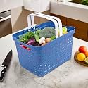 Kuber Industries Plastic 2 Pieces Small Size Multipurpose Solitaire Storage Basket with Lid (Multi)-CTKTC25450