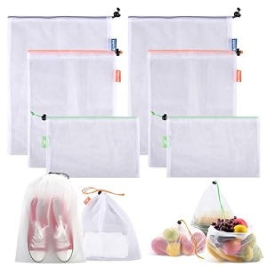 kuber industries plain deisgn 6 piece microfiber reusable mesh fridge bag ctktc958 multicolour