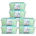 Kuber Industries Metalic Print Underbed Storage Bag|Organizer For Clothes Large|Non-Woven Comforter, Blanket Cover|Transparent Window &amp; Zipper|Side Handles|Pack of 6 (Green)