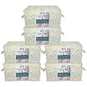 Kuber Industries Metalic Print Underbed Storage Bag|Organizer For Clothes Large|Non-Woven Comforter, Blanket Cover|Transparent Window &amp; Zipper|Side Handles|Pack of 3 (Brown &amp; Cream)