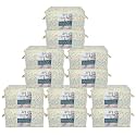 Kuber Industries Metalic Print Underbed Storage Bag|Organizer For Clothes Large|Non-Woven Comforter, Blanket Cover|Transparent Window &amp; Zipper|Side Handles|Pack of 12 (Brown &amp; Cream)