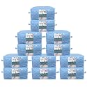 Kuber Industries Metalic Print Underbed Storage Bag|Organizer For Clothes Large|Non-Woven Comforter, Blanket Cover|Transparent Window &amp; Zipper|Side Handles|Pack of 12 (Sky Blue)