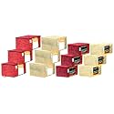 Kuber Industries Metalic Printed 6 Piece Non Woven Saree Cover And 6 Pieces Underbed Storage Bag, Storage Organiser, Blanket Cover, Gold & Red -CTKTC042483