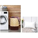 Kuber Industries Metalic Printed Waterproof Canvas Laundry Bag, Toy Storage, Laundry Basket Organizer 45 L (Brown) -KUBMART2741, Standard