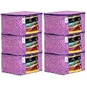 Kuber Industries Non Woven Hanging 4 Shelves Foldable Wardrobe Organizer- (Brown)-HS40KUBMART23985