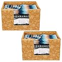 Kuber Industries Metallic Flower Printed Non-Woven Foldable Saree Stacker, Wardrobe Organizer, Storage Bin With Handle- Pack of 2 (Brown)-HS43KUBMART26398