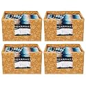 Kuber Industries Metallic Flower Printed Non-Woven Foldable Saree Stacker, Wardrobe Organizer, Storage Bin With Handle- Pack of 4 (Brown)-HS43KUBMART26402