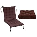 Kuber Industries Microfiber 18 * 48 Inch Back and Seat Chair Cushion with Ties & 18 * 18 Inch Square Cushion for Rocking Chair- Set of 2 (Brown) (Model Number: HS_37_KUBMART020794)