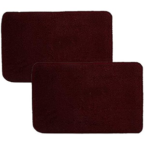 kuber industries microfiber anti slip 2 pieces door mat 2234x1434maroon
