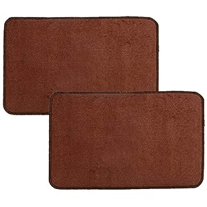 kuber industries microfiber anti slip 2 pieces door mat 2234x1434brown