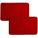 Kuber Industries Microfiber Anti Slip 2 Pieces Door Mat 22"x14"(Red)- CTKTC046234