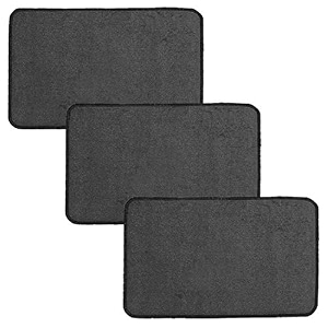 kuber industries microfiber anti slip 3 pieces door mat 2234x1434grey