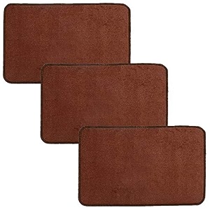 kuber industries microfiber anti slip 3 pieces door mat 2234x1434brownctktc046219
