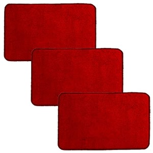 kuber industries microfiber anti slip 3 pieces door mat 2234x1434red
