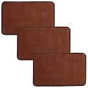 Kuber Industries Microfiber Anti Slip 3 Pieces Door Mat 22"x14"(Brown),CTKTC046219